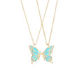 2 PCS Enamel Butterfly Pendant Necklaces-As A Symbolism For Couples Or Best Friends - VitriumJewels