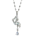 Ice Blue Butterfly Pendant Necklace - VitriumJewels