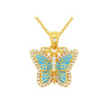 Royal Blue Butterfly Pendant Necklace-Dreaming of a butterfly - VitriumJewels