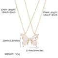 2 PCS Enamel Butterfly Pendant Necklaces-As A Symbolism For Couples Or Best Friends - VitriumJewels
