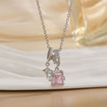 Rhinestones  Square Crystal titanium steel  necklace collarbone chain - VitriumJewels