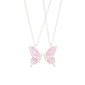 2 PCS Enamel Butterfly Pendant Necklaces-As A Symbolism For Couples Or Best Friends - VitriumJewels