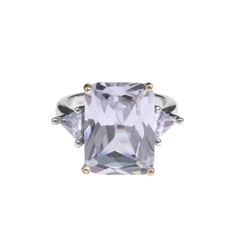 Crystal Geometric Zircon  Rings - VitriumJewels