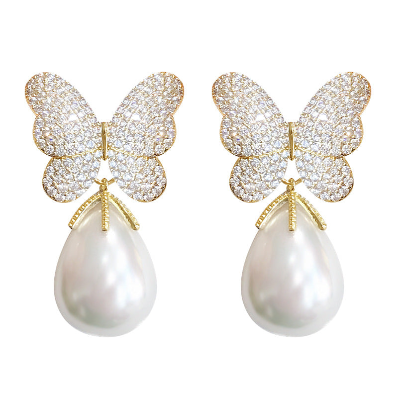Elegant Butterfly Copper Drop Earrings - VitriumJewels