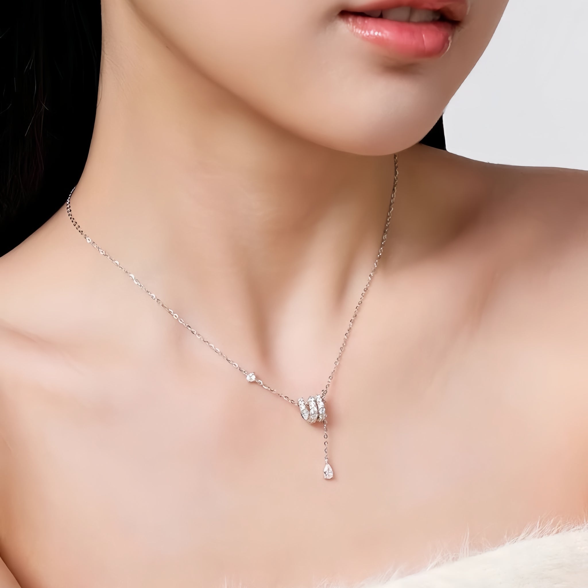 925 Sterling Silver  Spirit Snake Lucky Pendant Necklace   - VitriumJewels